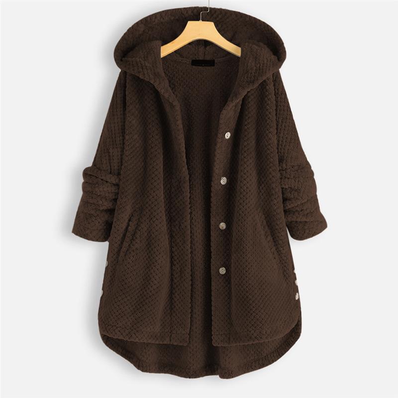 Sage | Long Cardigan with Fuzzy Hooded Detail