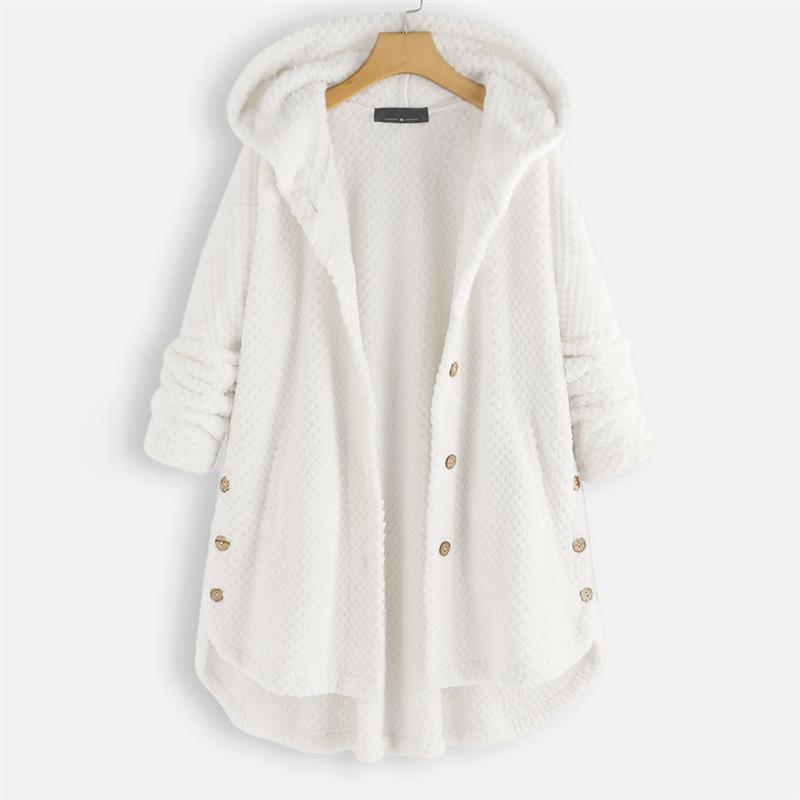 Sage | Long Cardigan with Fuzzy Hooded Detail