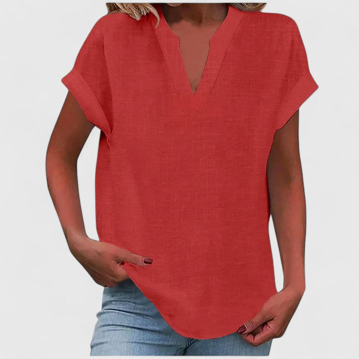 Xavinah™ | Chic V-Neck Blouse for Everyday Wear