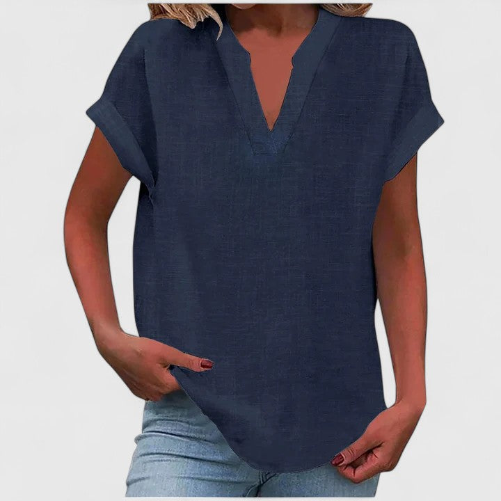 Xavinah™ | Chic V-Neck Blouse for Everyday Wear