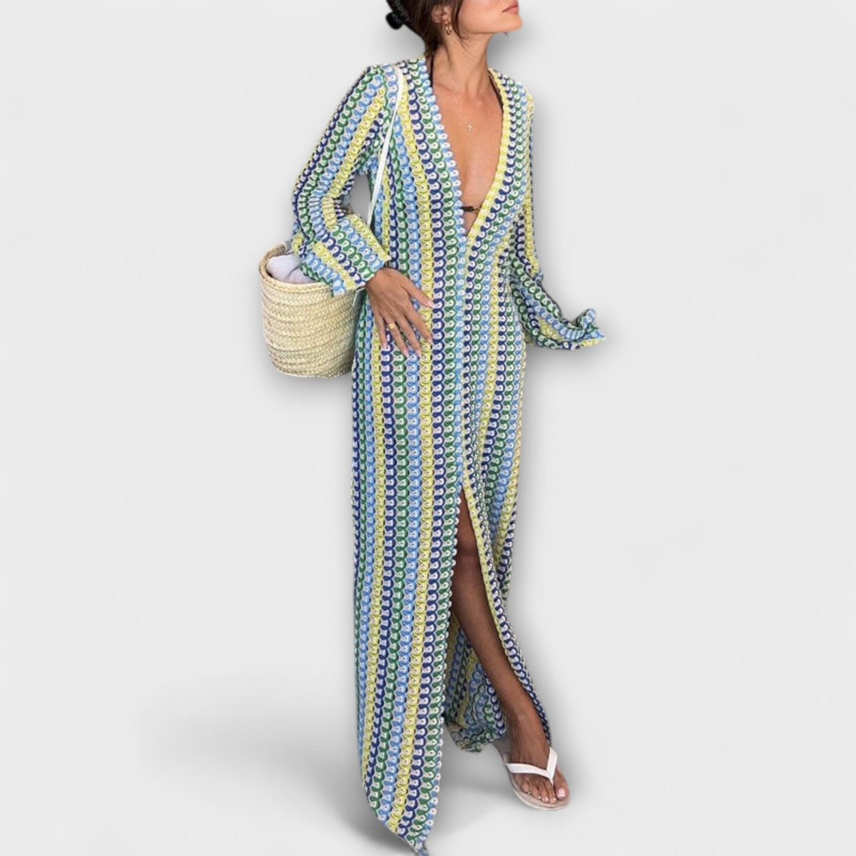 Style200™ | Elina V-Neck Maxi Dress for Summer Getaways