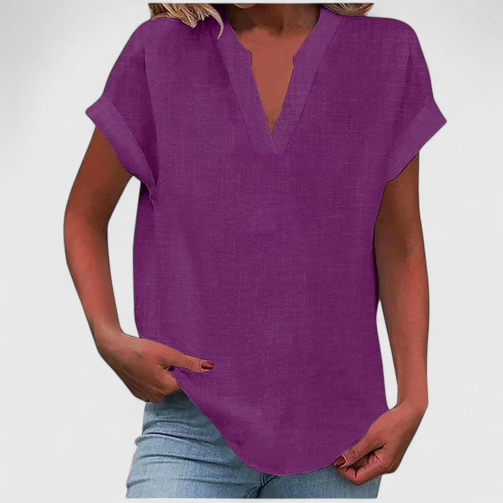 Xavinah™ | Chic V-Neck Blouse for Everyday Wear