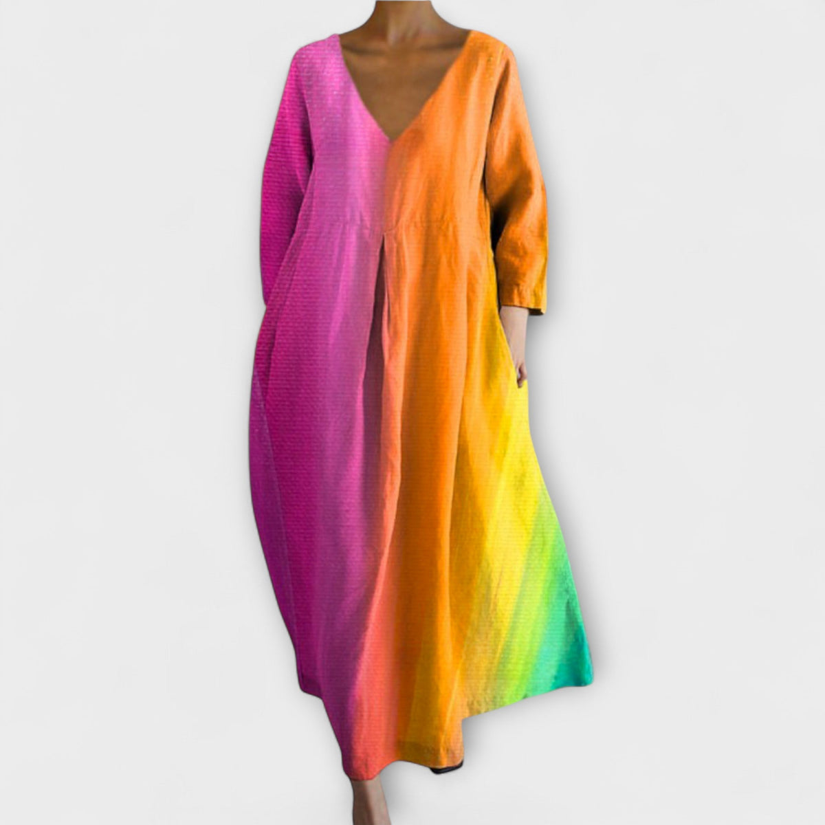 Style200™ | Vibrant V-Neck Maxi Dress for Every Occasion