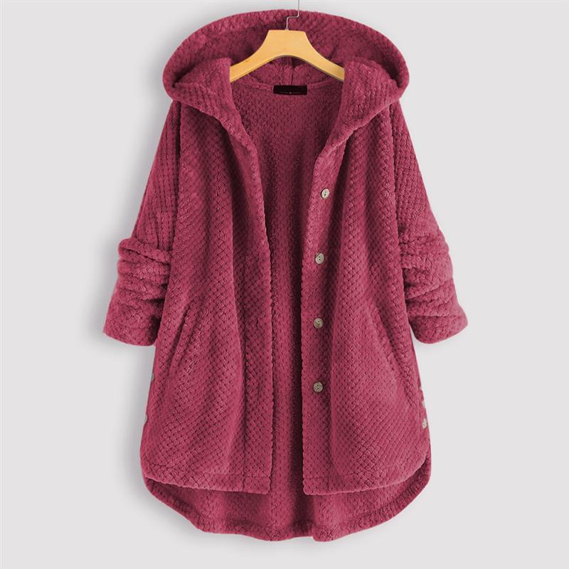 Sage | Long Cardigan with Fuzzy Hooded Detail