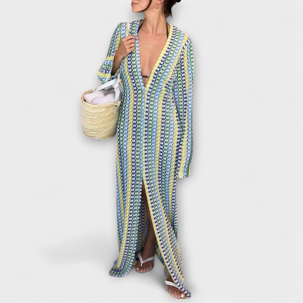 Style200™ | Elina V-Neck Maxi Dress for Summer Getaways