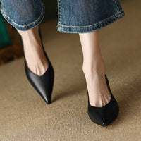 Camille™ | Women's Pointed Toe Pumps Low Kitten Heel Slip On Shoes