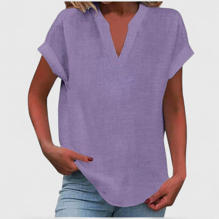 Xavinah™ | Chic V-Neck Blouse for Everyday Wear