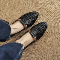 Dorothea™ | Woven Strap Block Heel Loafers