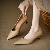 Camille™ | Women's Pointed Toe Pumps Low Kitten Heel Slip On Shoes
