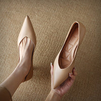 Camille™ | Women's Pointed Toe Pumps Low Kitten Heel Slip On Shoes
