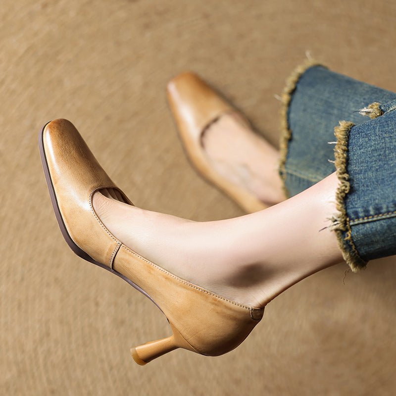 Henriette™ | Square Toe Kitten Heels
