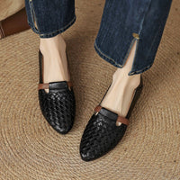 Dorothea™ | Woven Strap Block Heel Loafers