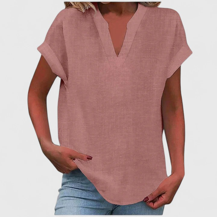 Xavinah™ | Chic V-Neck Blouse for Everyday Wear