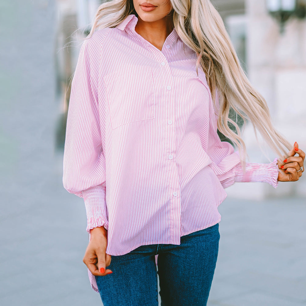 Skye™ | Women's Striped Oversized Button-Down Shirt Long Sleeve