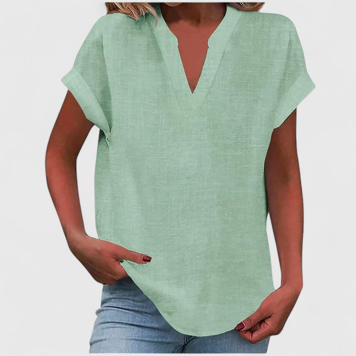 Xavinah™ | Chic V-Neck Blouse for Everyday Wear