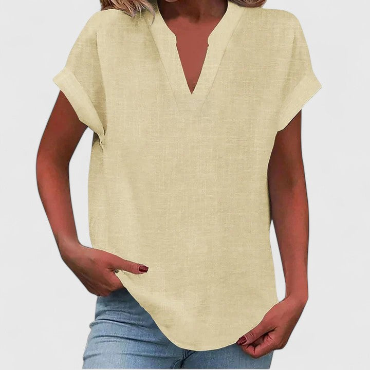 Xavinah™ | Chic V-Neck Blouse for Everyday Wear