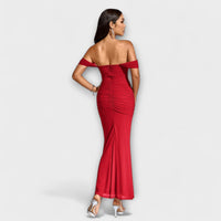 Style200™ | Ione - Chic Off-Shoulder Ruched Dress for Any Occasion