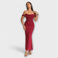 Style200™ | Ione - Chic Off-Shoulder Ruched Dress for Any Occasion