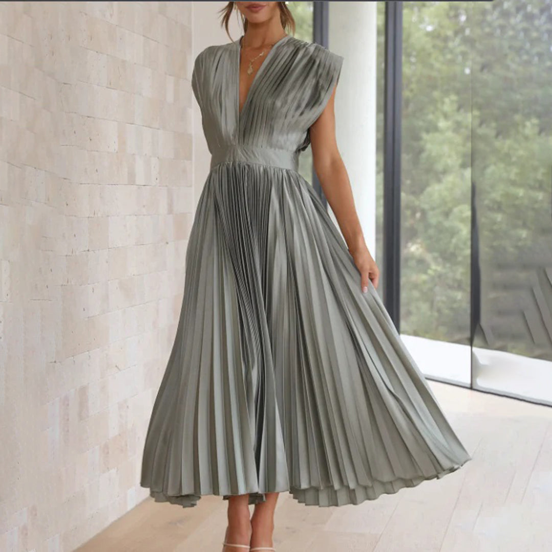 Camille | V-Neck Wedding Guest Midi Dress