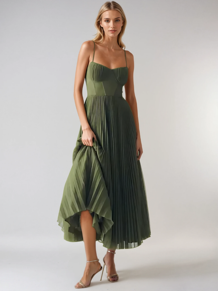 Sonya™ | Sculpted Pleated Maxi Dress