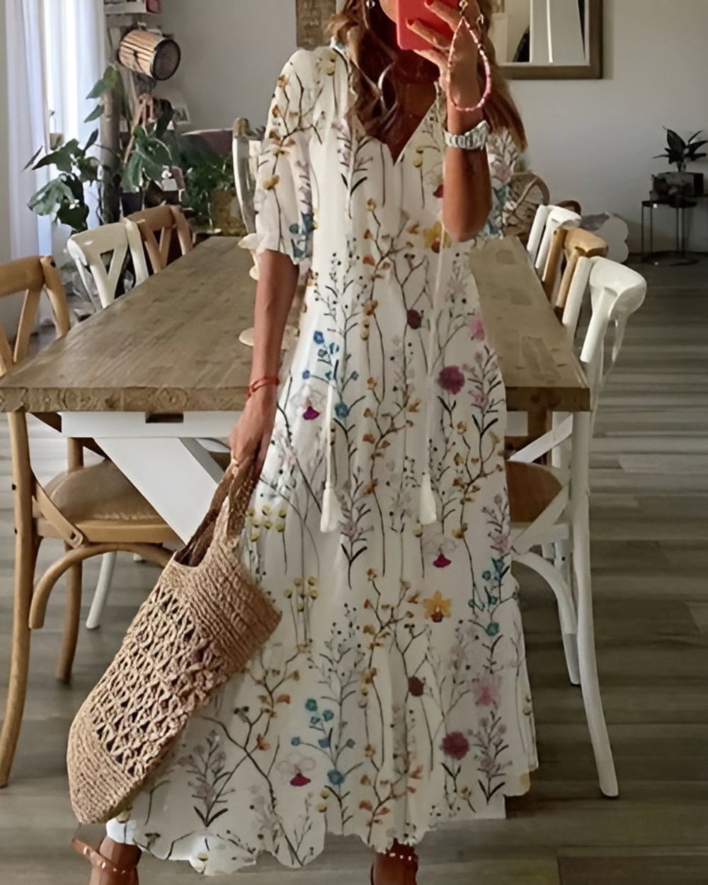 Théodora | V-Neck Maxi Dress