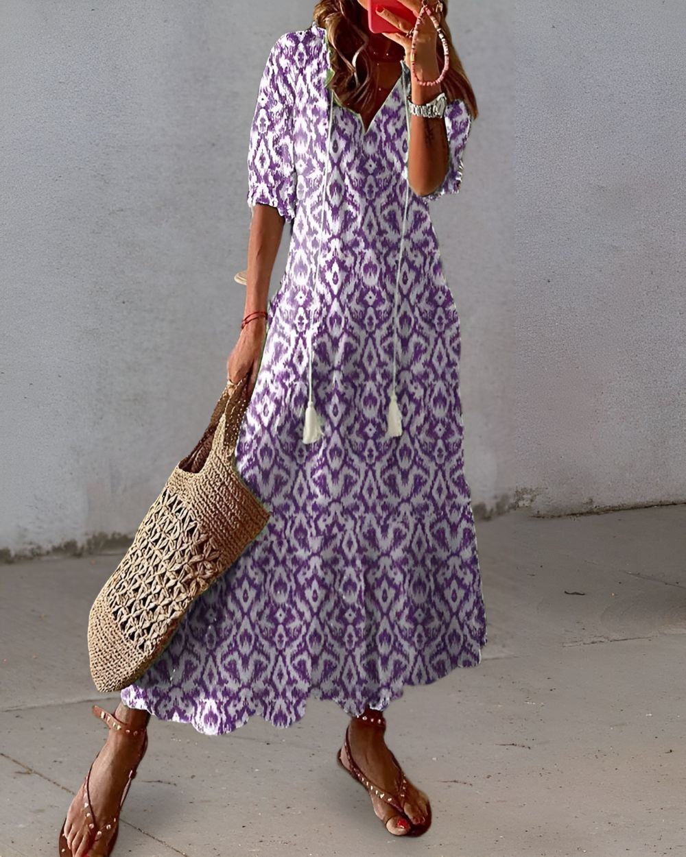 Théodora | V-Neck Maxi Dress