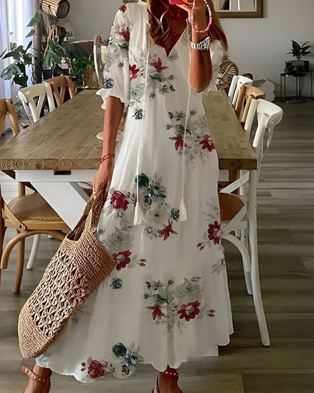 Théodora | V-Neck Maxi Dress