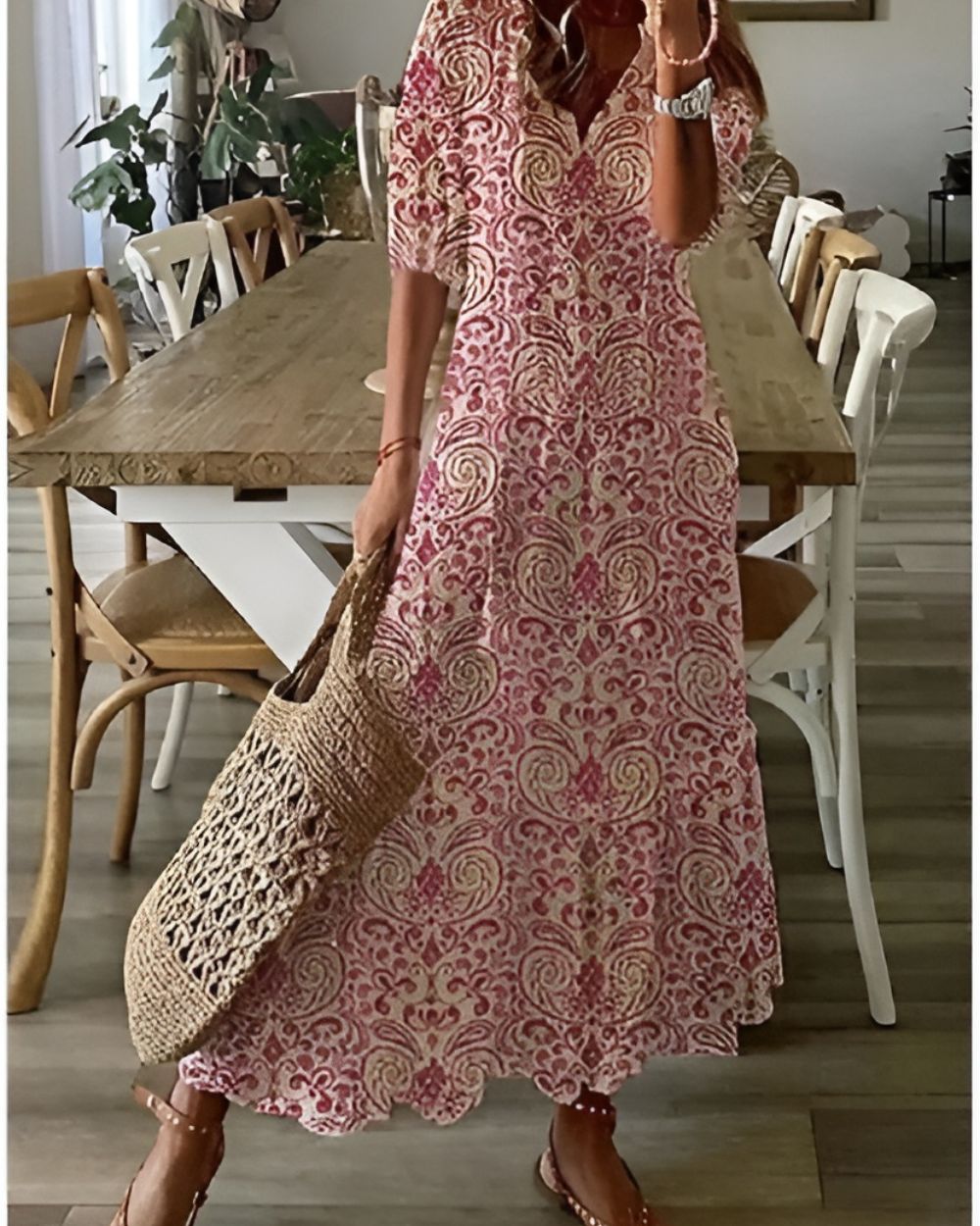 Théodora | V-Neck Maxi Dress