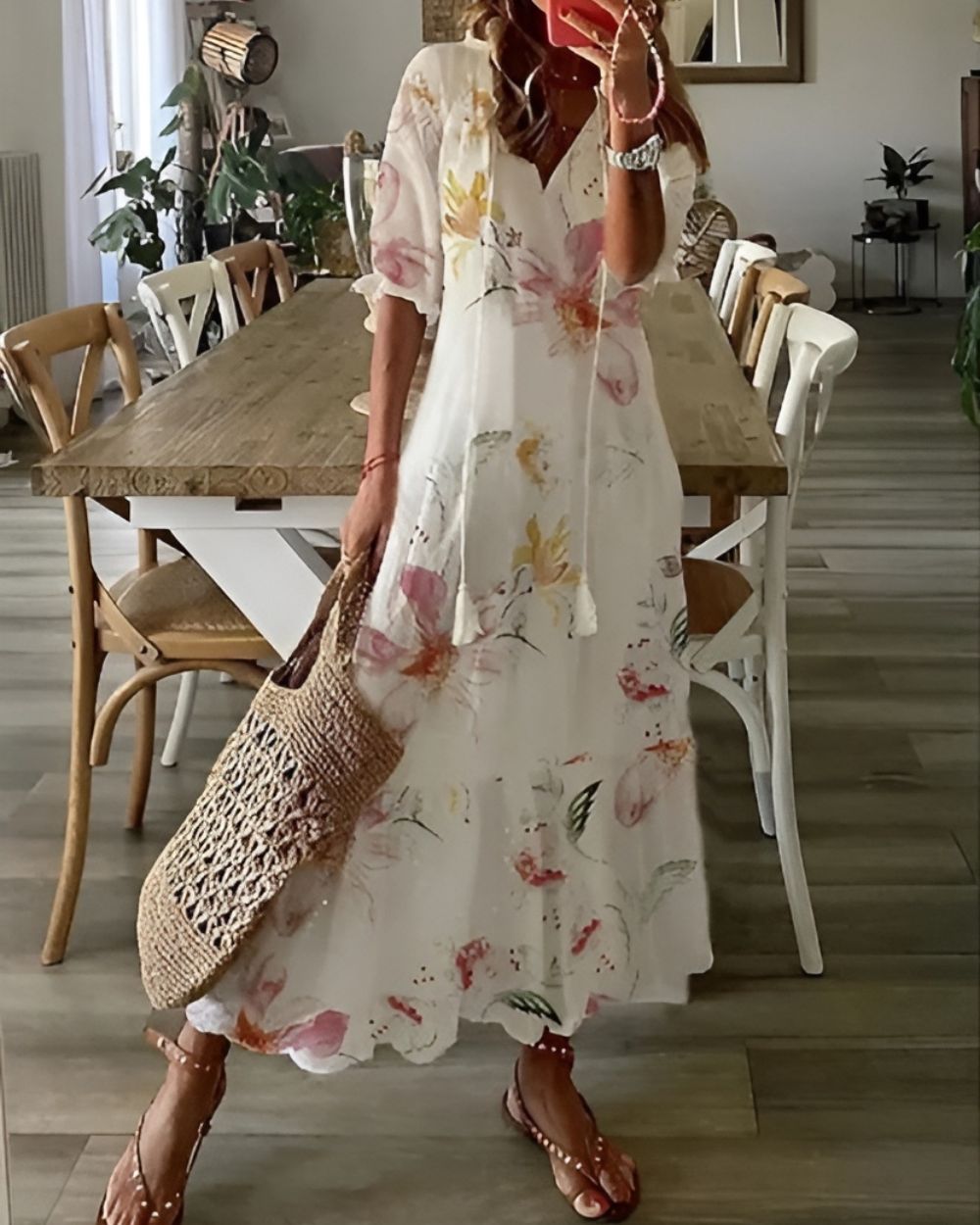 Théodora | V-Neck Maxi Dress