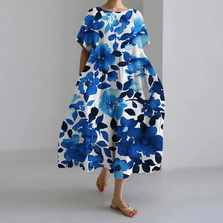 Isabella™ | Women Relaxed Style Flower Midi Dress