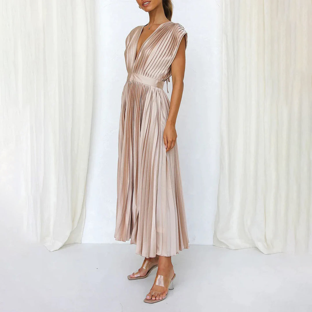 Camille | V-Neck Wedding Guest Midi Dress