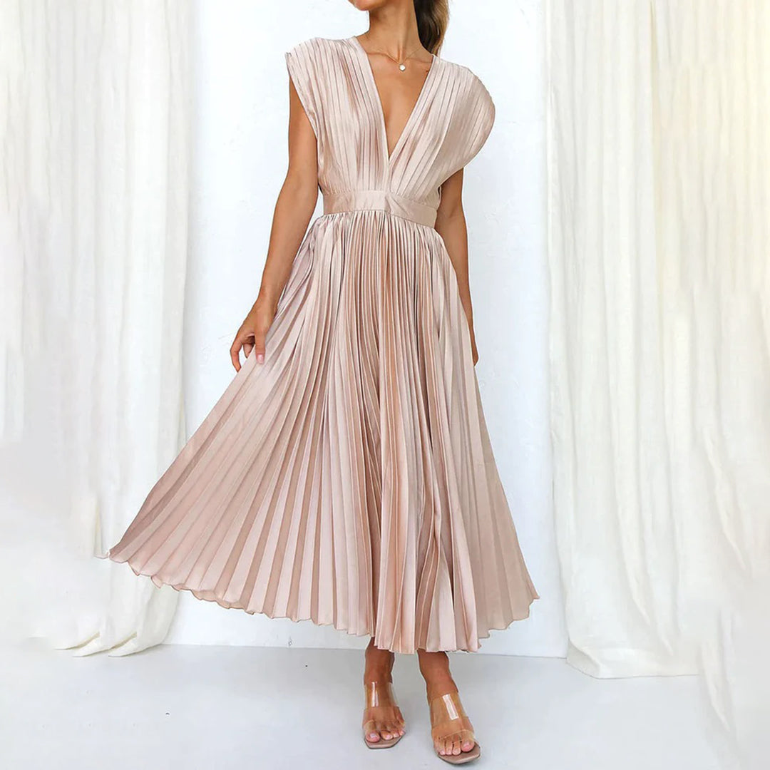 Camille | V-Neck Wedding Guest Midi Dress