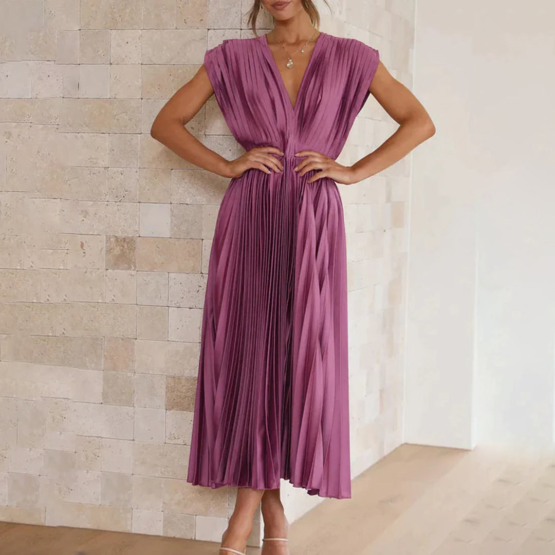 Camille | V-Neck Wedding Guest Midi Dress