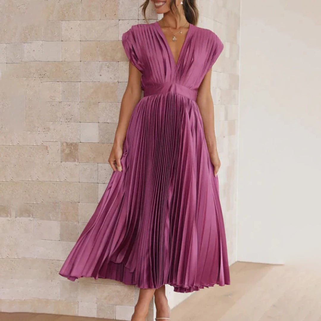 Camille | V-Neck Wedding Guest Midi Dress
