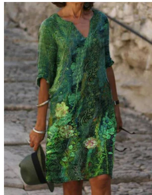 Isabella™ | Women’s Floral V-Neck Midi Dress