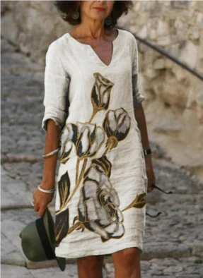 Isabella™ | Women’s Floral V-Neck Midi Dress