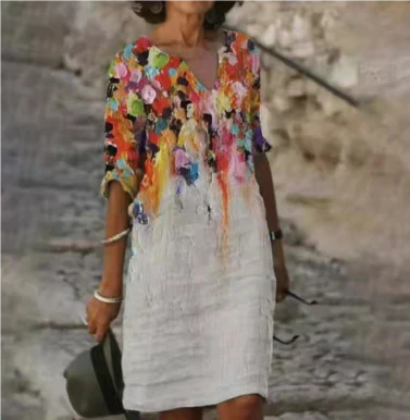 Isabella™ | Women’s Floral V-Neck Midi Dress