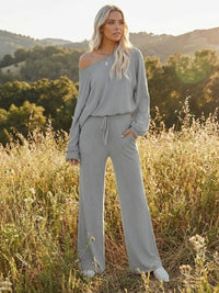 Hailey™ | Women's Cropped Sweatshirt and Wide-Leg Pants Lounge Set