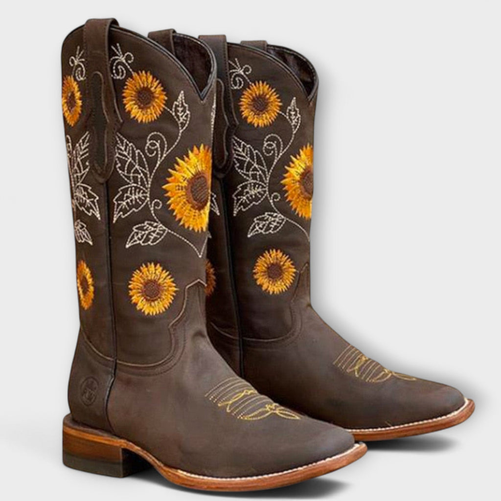 Dakota™ | Sunflower Embroidered Cowboy Boots