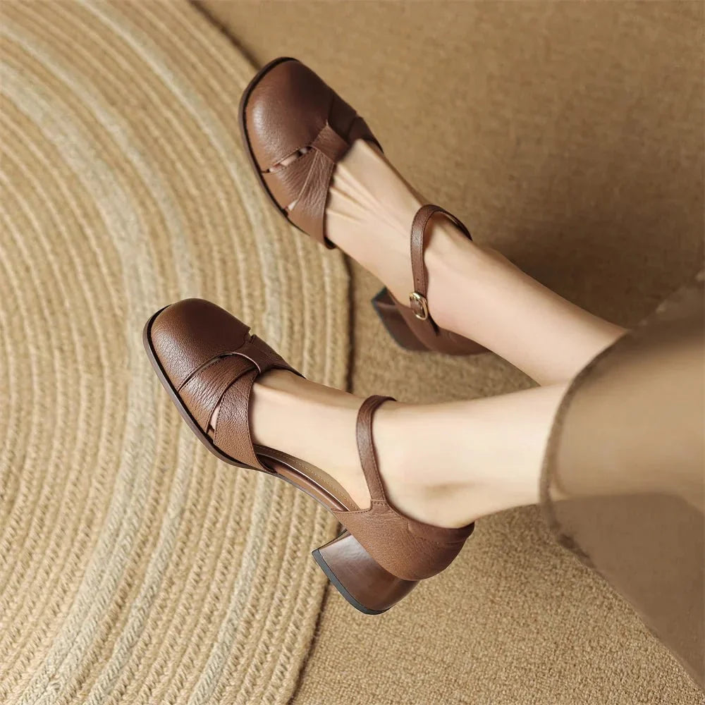 Augusta™ | Cutout Ankle Strap Block Heels