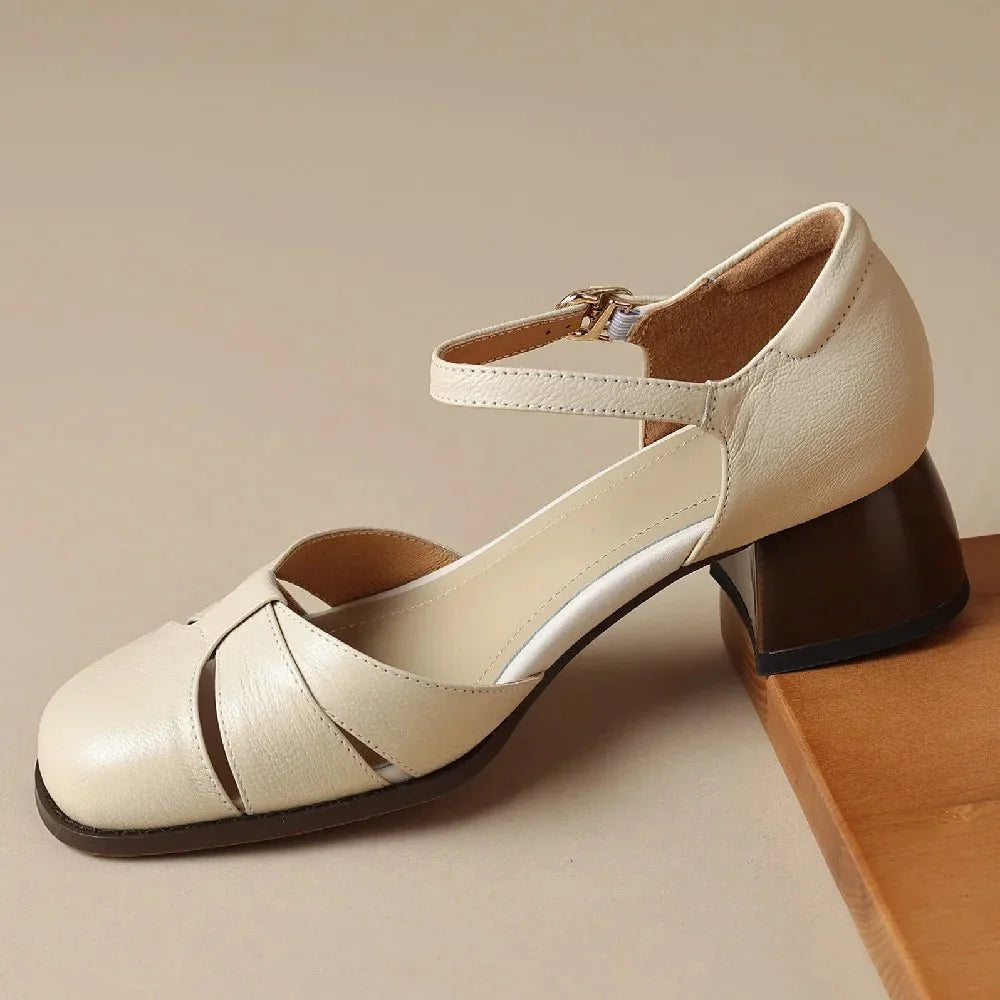 Augusta™ | Cutout Ankle Strap Block Heels