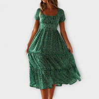 Style200™ | Chic Floral Puff Sleeve Maxi Dress for Events