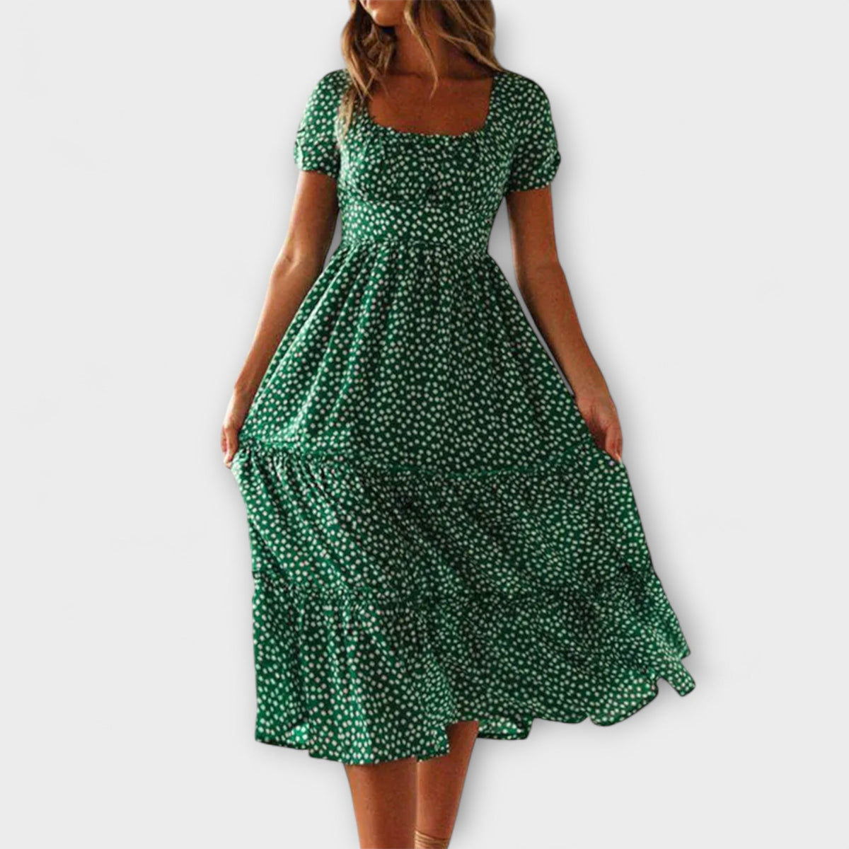 Style200™ | Chic Floral Puff Sleeve Maxi Dress for Events