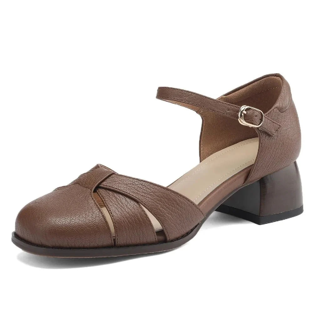 Augusta™ | Cutout Ankle Strap Block Heels
