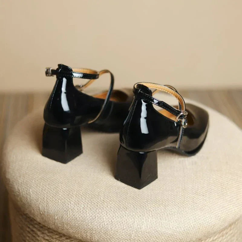 Celeste™ | Women's Ankle Strap Block Heel Pumps Square Toe Mary Jane