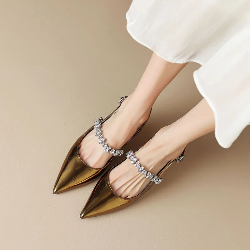 Seraphina™ | Women's Crystal Strap Slingback Heels Pointed Toe Pumps