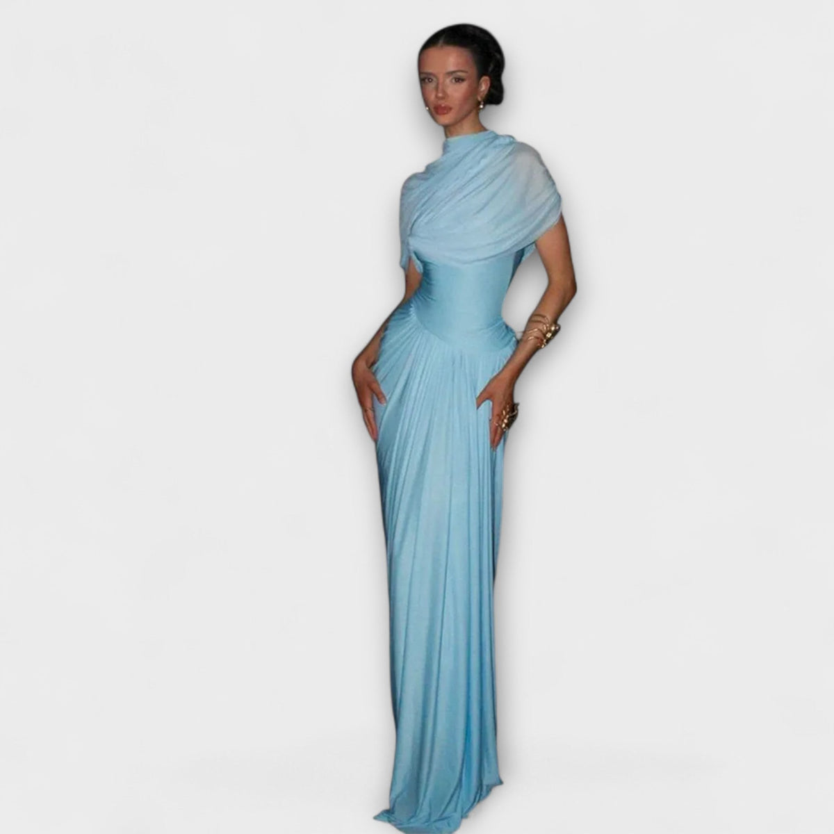 Style200™ | Chic Roll Neck Maxi Dress for Stylish Occasions