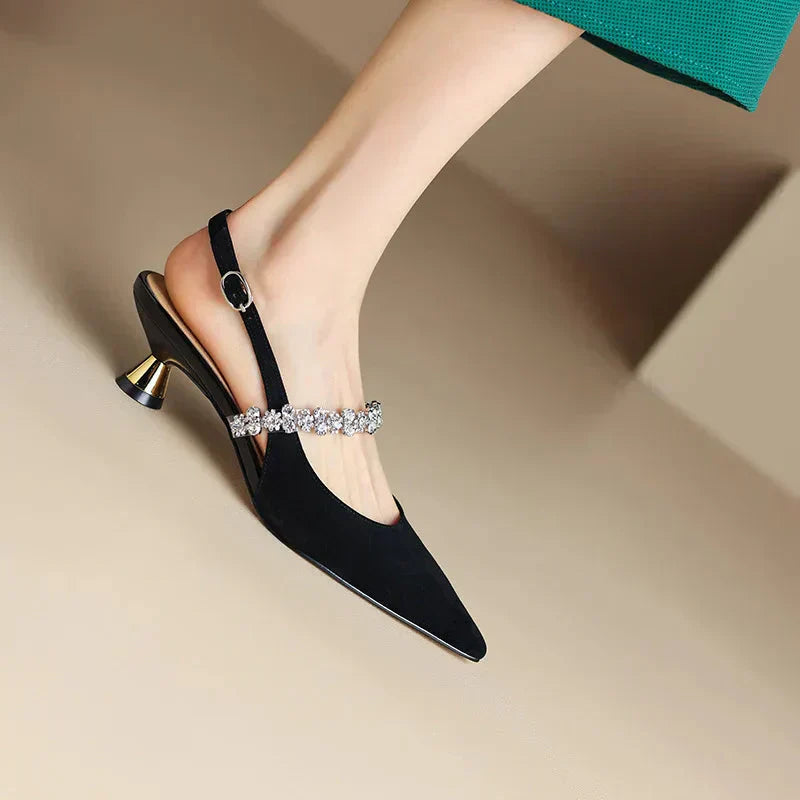 Seraphina™ | Women's Crystal Strap Slingback Heels Pointed Toe Pumps