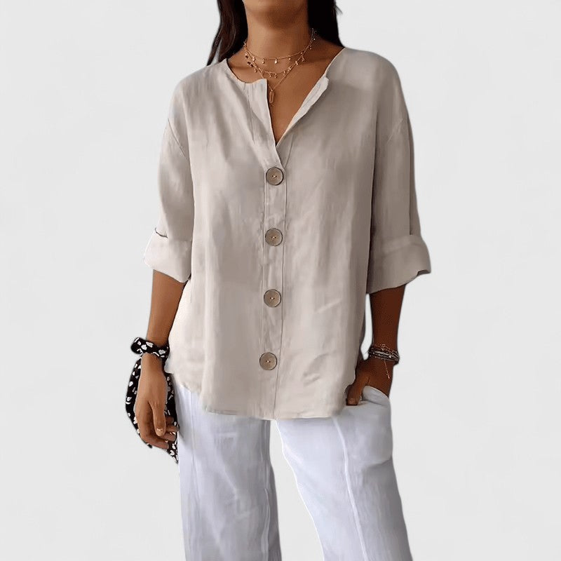 NORA | Linen Button-Down Blouse