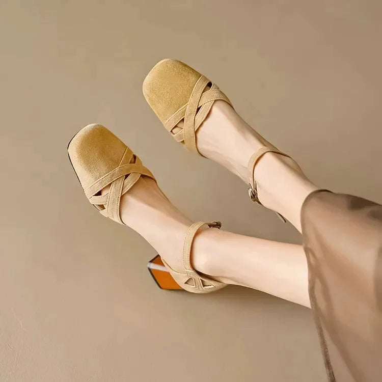 Wilhelmina™ | Caged Strappy Block Heels